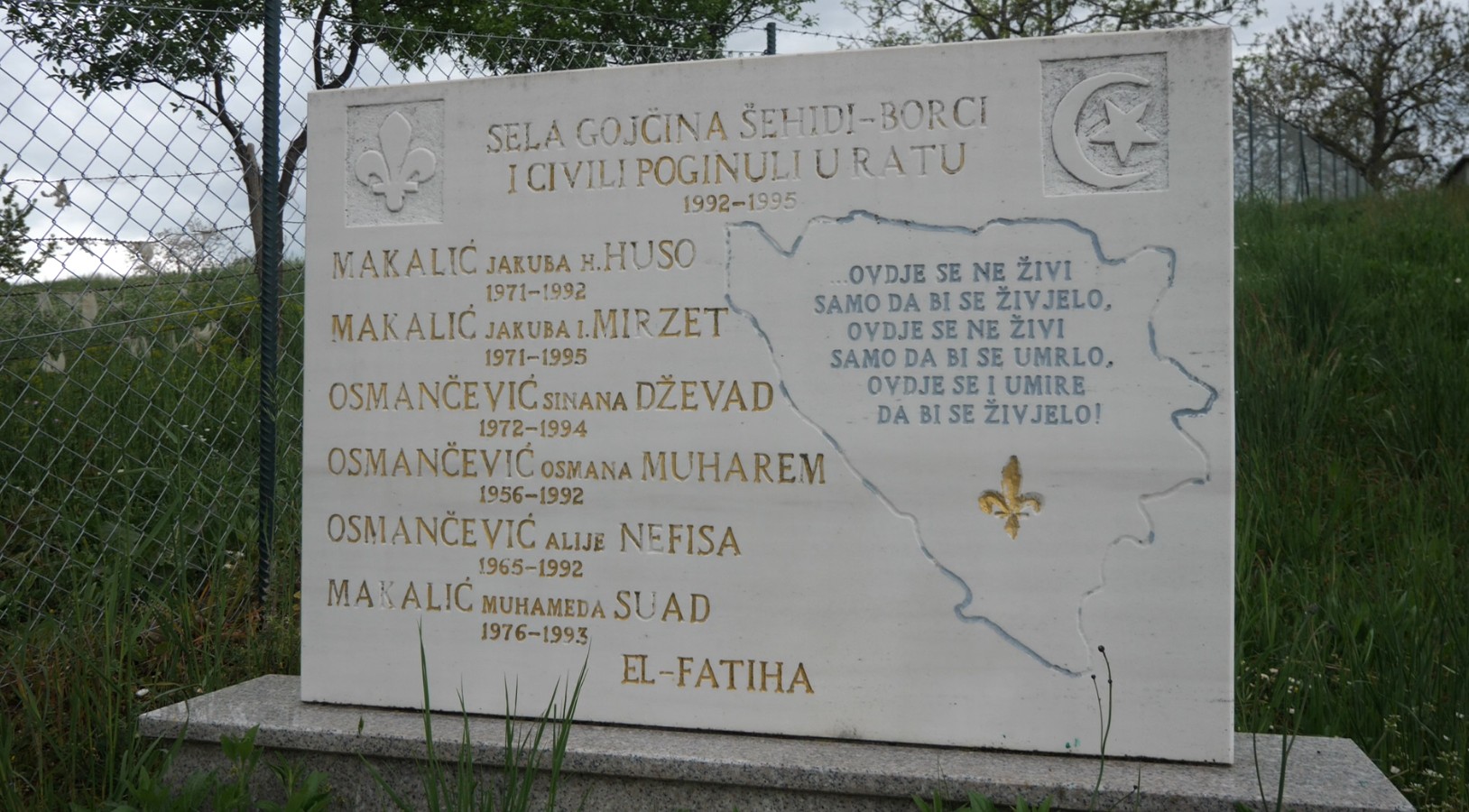 Spomen-obilježje šehidima i civilnim žrtvama rata u Gojčinu